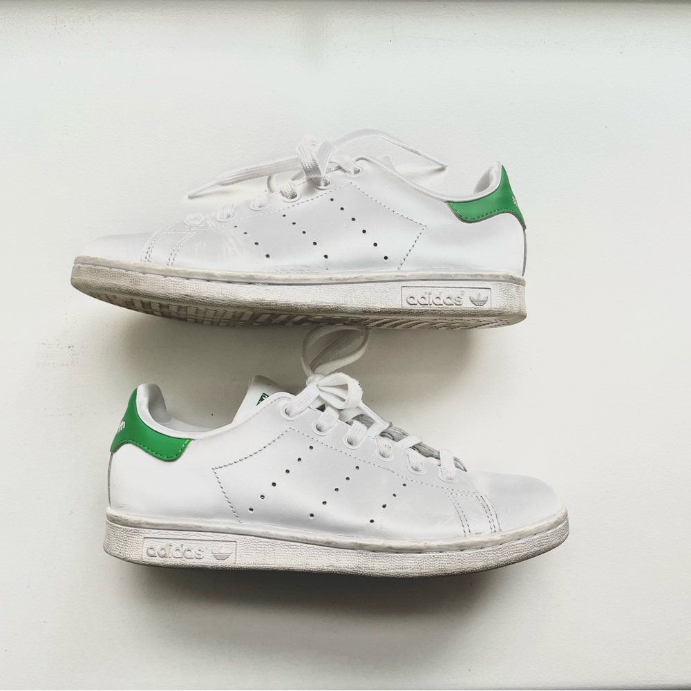 Adidas Stan Smith White and Green Sneakers